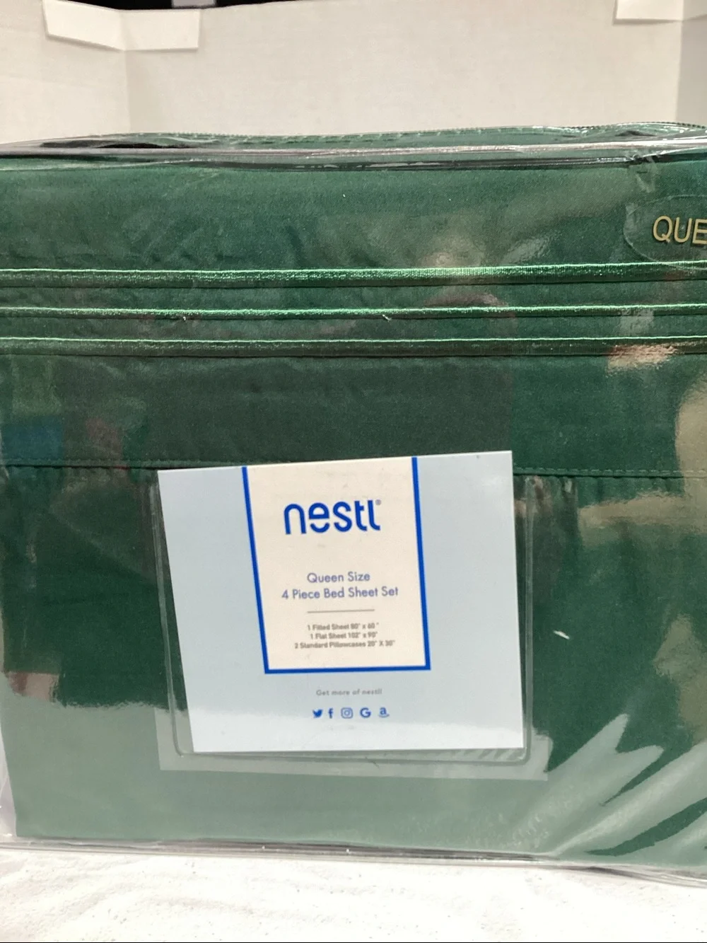 NESTLQueen Sheet Set in Deep Green